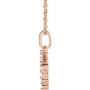14K Rose 1/5 CTW Lab-Grown Diamond Initial K 16-18" Necklace