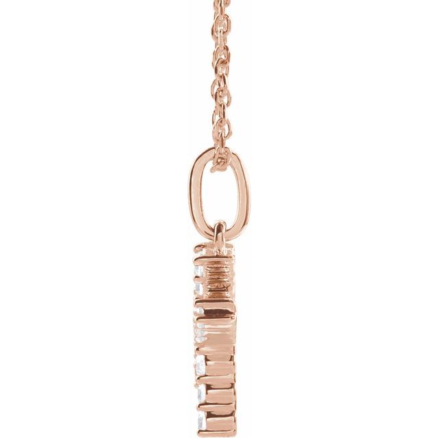 14K Rose 1/5 CTW Lab-Grown Diamond Initial K 16-18" Necklace