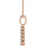 14K Rose 1/8 CTW Lab-Grown Diamond Initial L 16-18" Necklace