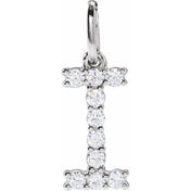 14K White 1/6 CTW Lab-Grown Diamond Initial I Pendant