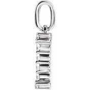 14K White 1/6 CTW Lab-Grown Diamond Initial I Pendant
