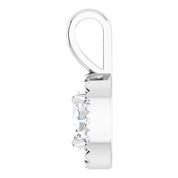 Sterling Silver 5x3 mm Natural White Sapphire & .05 CTW Natural Diamond Halo-Style Pendant