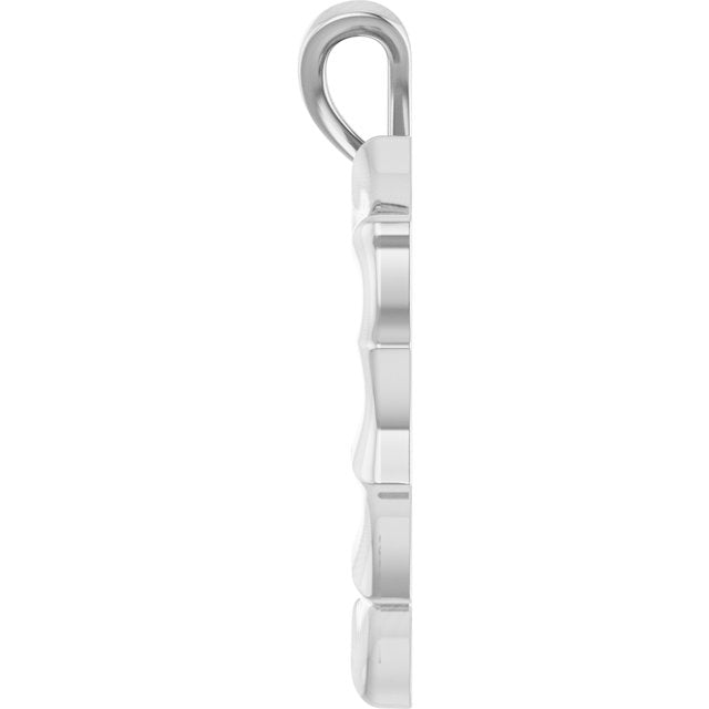Platinum Bamboo Heart Pendant