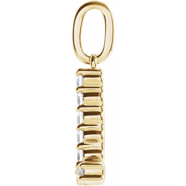 14K Yellow 1/8 CTW Lab-Grown Diamond Initial L Pendant
