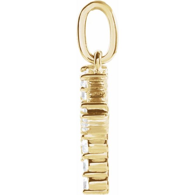 14K Yellow 1/5 CTW Lab-Grown Diamond Initial K Pendant