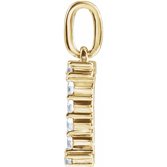 14K Yellow 1/6 CTW Lab-Grown Diamond Initial I Pendant