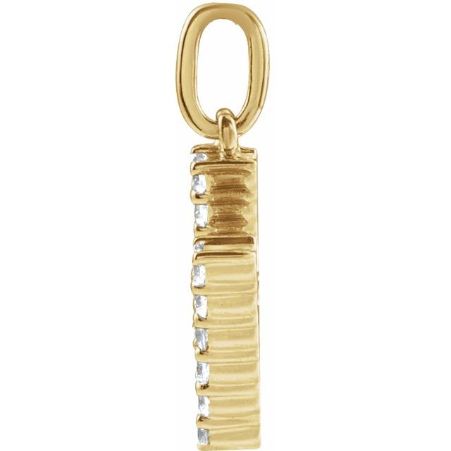 14K Yellow 1/5 CTW Lab-Grown Diamond Initial H Pendant