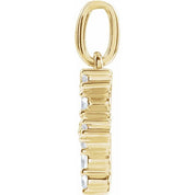 14K Yellow 1/6 CTW Lab-Grown Diamond Initial F Pendant