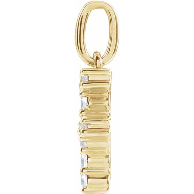 14K Yellow 1/6 CTW Lab-Grown Diamond Initial F Pendant