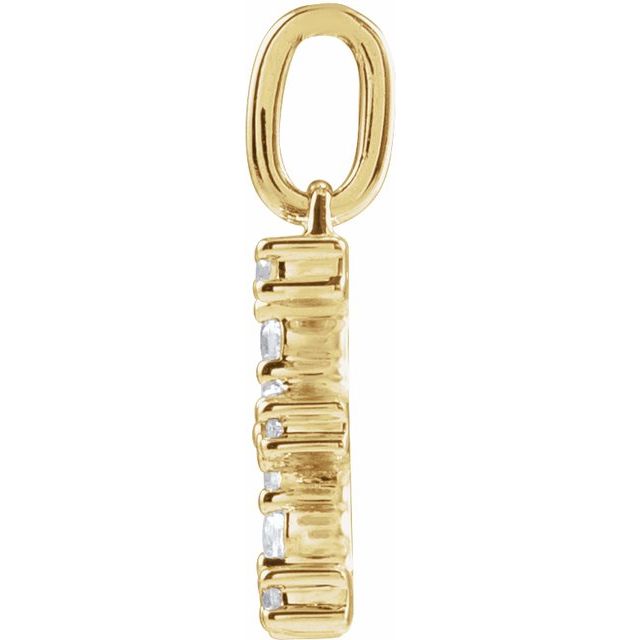14K Yellow 1/5 CTW Lab-Grown Diamond Initial E Pendant