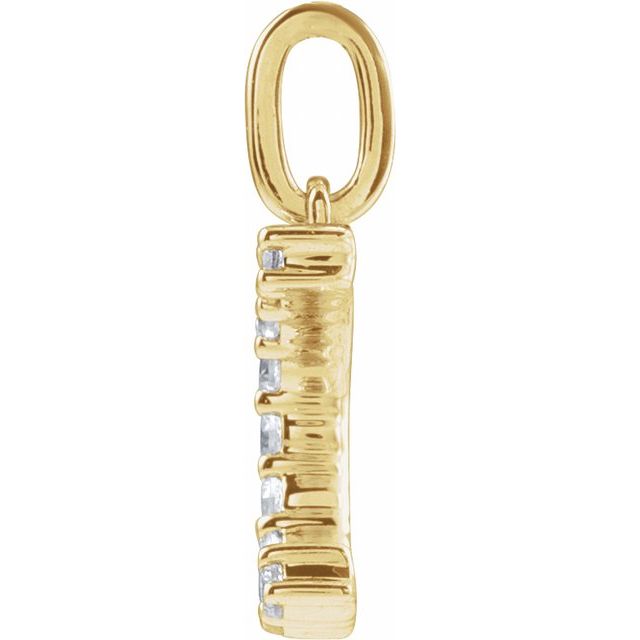 14K Yellow 1/6 CTW Lab-Grown Diamond Initial C Pendant