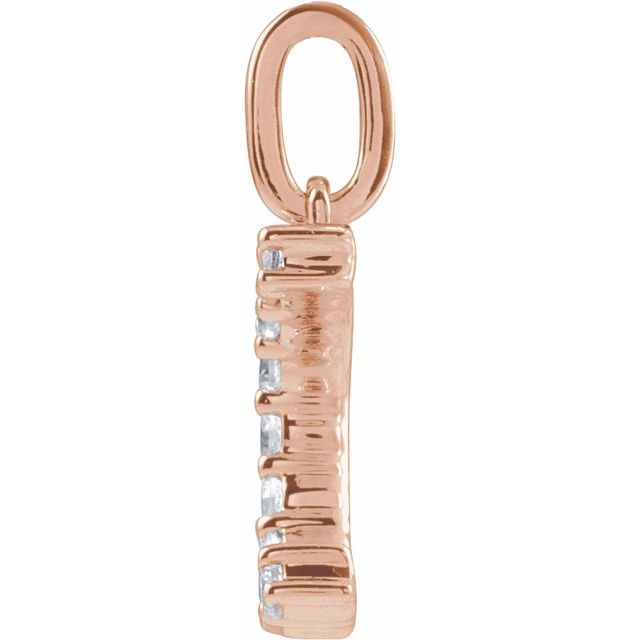 14K Rose 1/6 CTW Lab-Grown Diamond Initial C Pendant