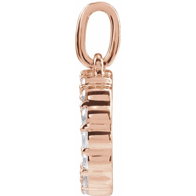 14K Rose 1/4 CTW Lab-Grown Diamond Initial D Pendant
