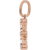 14K Rose 1/5 CTW Lab-Grown Diamond Initial E Pendant