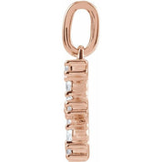 14K Rose 1/5 CTW Lab-Grown Diamond Initial E Pendant