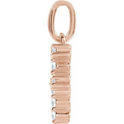 14K Rose 1/6 CTW Lab-Grown Diamond Initial F Pendant