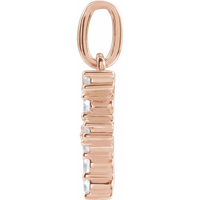 14K Rose 1/6 CTW Lab-Grown Diamond Initial F Pendant
