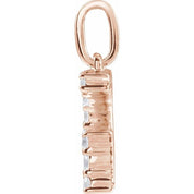 14K Rose 1/5 CTW Lab-Grown Diamond Initial G Pendant