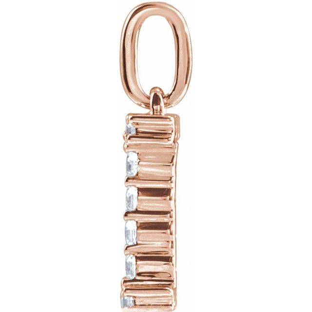 14K Rose 1/6 CTW Lab-Grown Diamond Initial I Pendant