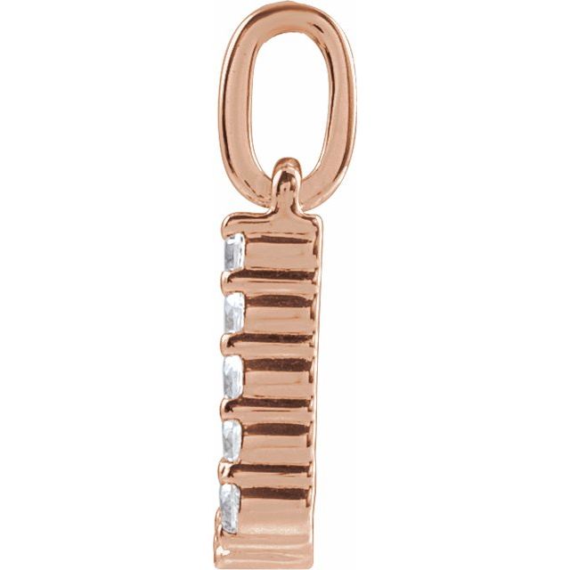 14K Rose 1/8 CTW Lab-Grown Diamond Initial J Pendant
