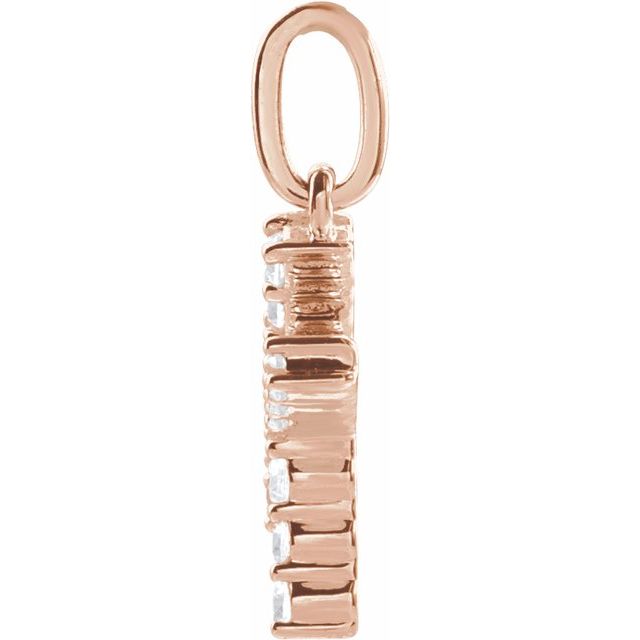 14K Rose 1/5 CTW Lab-Grown Diamond Initial K Pendant