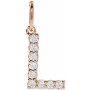 14K Rose 1/8 CTW Lab-Grown Diamond Initial L Pendant