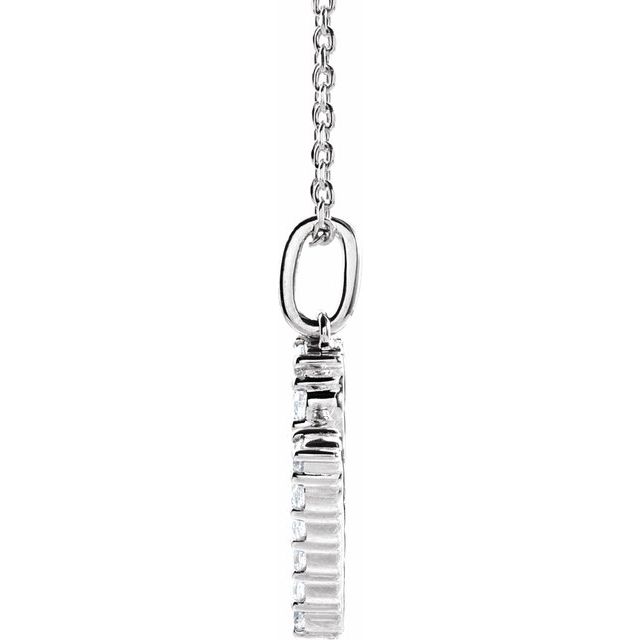 14K Rose 1/3 CTW Lab-Grown Diamond Initial M 16-18" Necklace