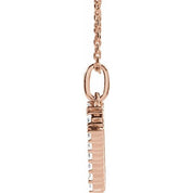 14K Rose 1/4 CTW Lab-Grown Diamond Initial N 16-18" Necklace