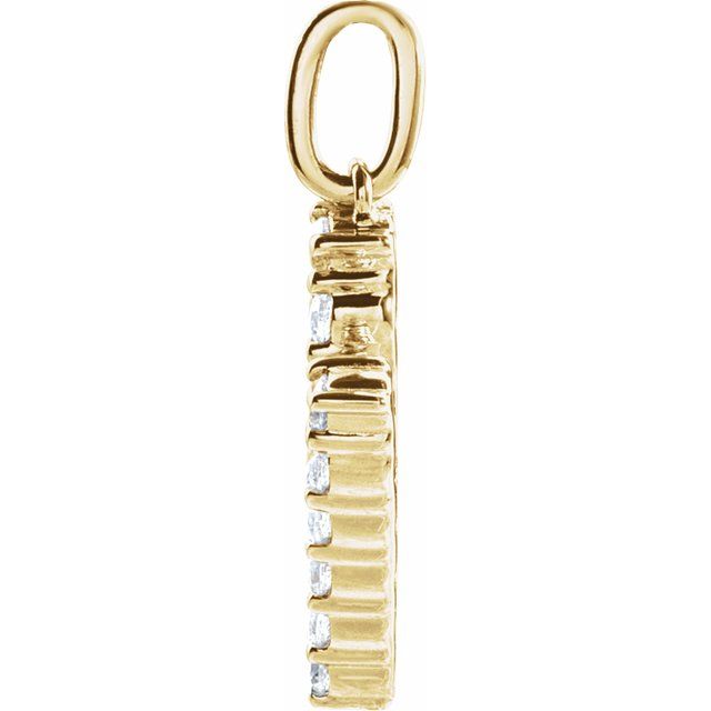 14K Yellow 1/3 CTW Lab-Grown Diamond Initial M Pendant