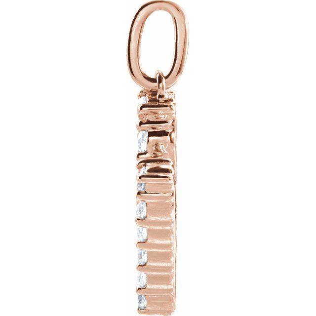 14K Rose 1/3 CTW Lab-Grown Diamond Initial M Pendant