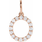 14K Rose 1/4 CTW Lab-Grown Diamond Initial O Pendant