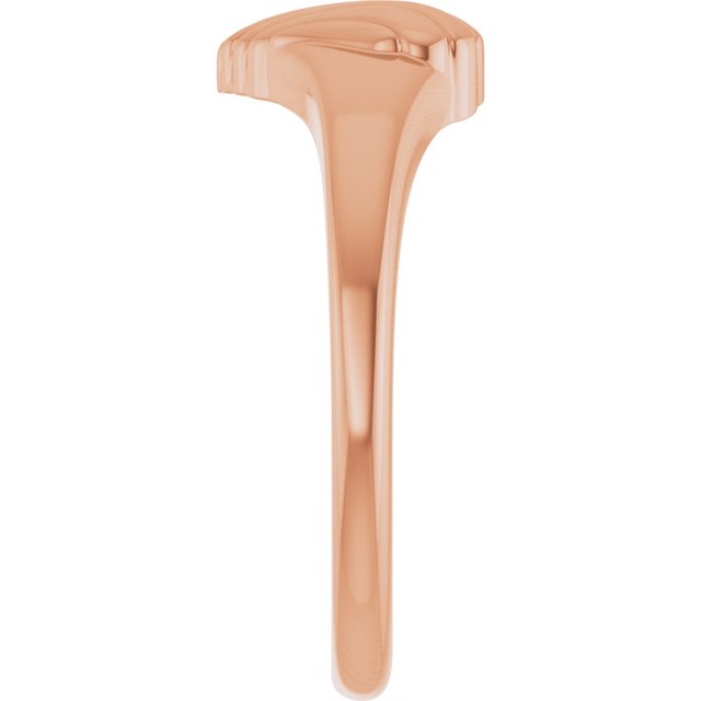 14K Rose Ribbed Heart Ring