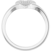 Sterling Silver Ribbed Heart Ring