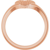 14K Rose Ribbed Heart Ring