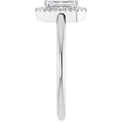 14K White Natural White Sapphire & 1/5 CTW Natural Diamond French-Set Halo-Style Ring