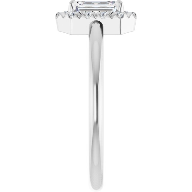 14K White Natural White Sapphire & 1/5 CTW Natural Diamond French-Set Halo-Style Ring