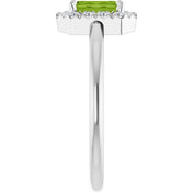 Platinum Natural Peridot & 1/5 CTW Natural Diamond French-Set Halo-Style Ring