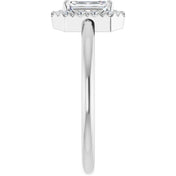 Sterling Silver Natural White Sapphire & 1/5 CTW Natural Diamond French-Set Halo-Style Ring