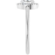 Sterling Silver Natural White Sapphire & 1/10 CTW Natural Diamond French-Set Halo-Style Ring