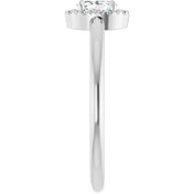 Platinum Natural White Sapphire & .05 CTW Natural Diamond French-Set Halo-Style Ring