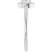 Sterling Silver Natural White Sapphire & .05 CTW Natural Diamond French-Set Halo-Style Ring