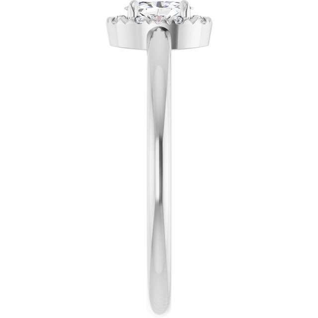 Sterling Silver Natural White Sapphire & .05 CTW Natural Diamond French-Set Halo-Style Ring
