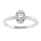 Sterling Silver Natural White Sapphire & .05 CTW Natural Diamond French-Set Halo-Style Ring