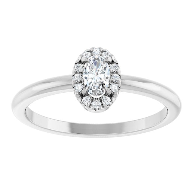 Sterling Silver Natural White Sapphire & .05 CTW Natural Diamond French-Set Halo-Style Ring