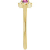 14K Yellow Natural Pink Tourmaline & .05 CTW Natural Diamond French-Set Halo-Style Ring