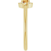 14K Yellow Natural Citrine & .05 CTW Natural Diamond French-Set Halo-Style Ring