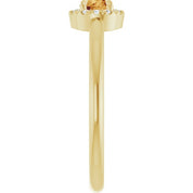 14K Yellow Natural Citrine & .05 CTW Natural Diamond French-Set Halo-Style Ring