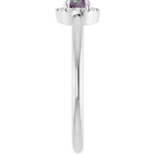 Platinum Lab-Grown Alexandrite & .05 CTW Natural Diamond French-Set Halo-Style Ring