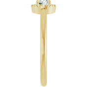 14K Yellow Natural White Sapphire & .05 CTW Natural Diamond French-Set Halo-Style Ring