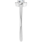 Platinum Natural White Sapphire & .05 CTW Natural Diamond French-Set Halo-Style Ring
